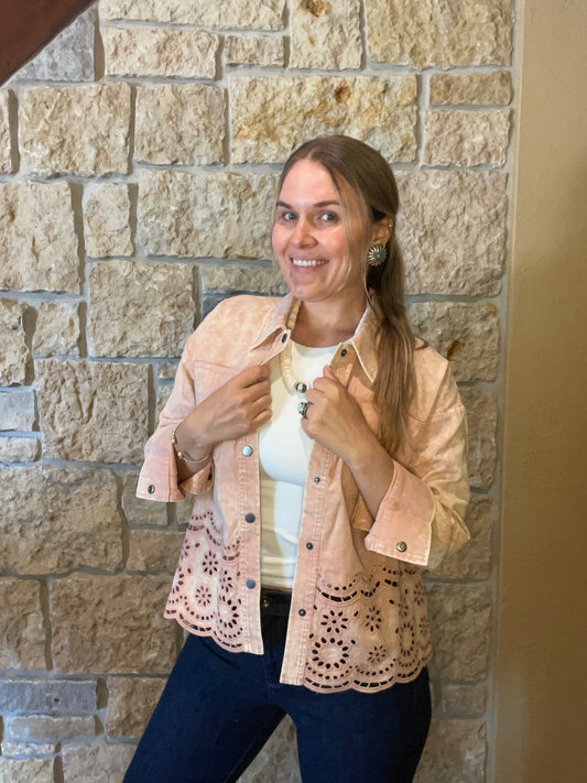Blush Eyelet Jacket