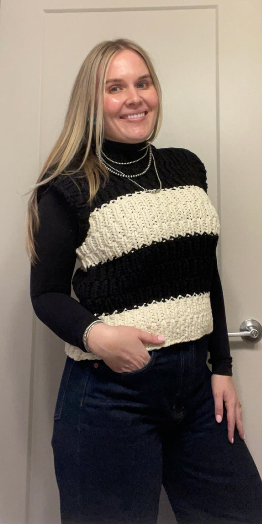 Knit Striped Sweater Vest