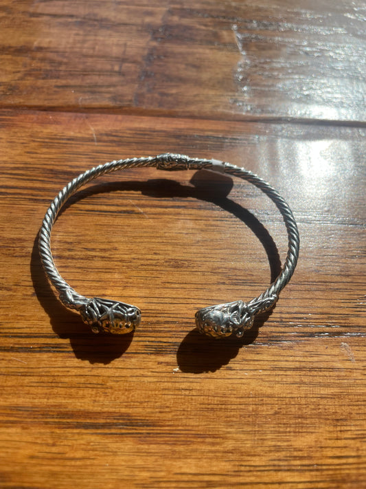 Gold and Sterling Silver Ocean Cuff