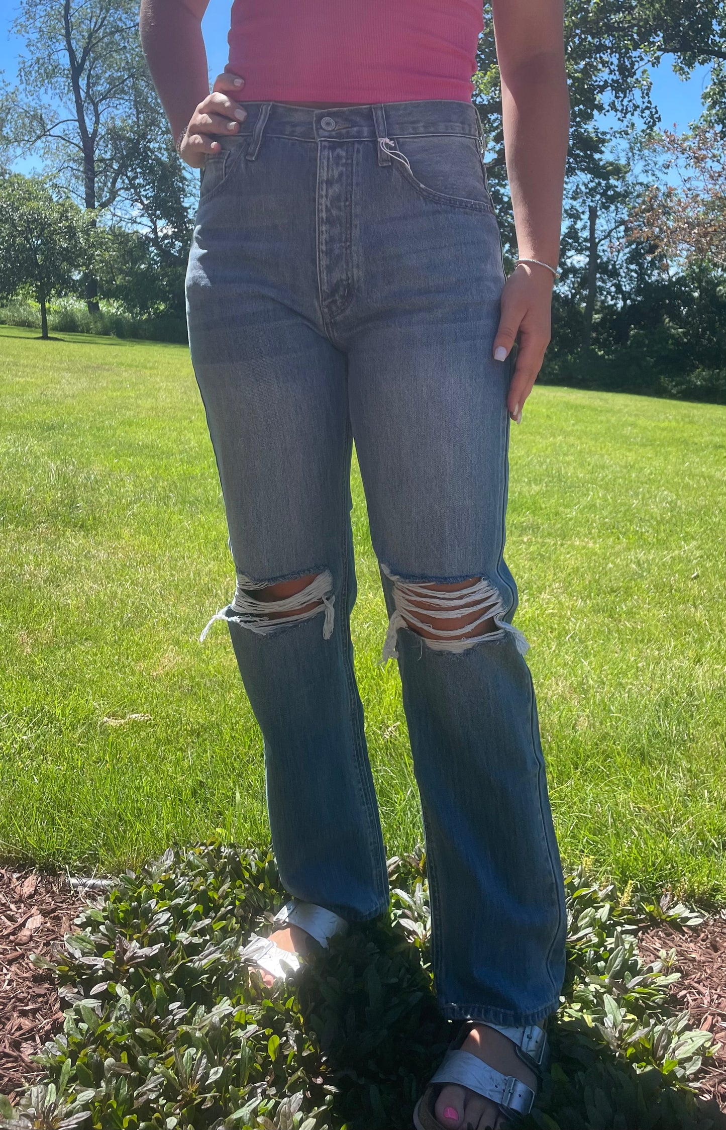 High-Rise Boyfriend Jeans