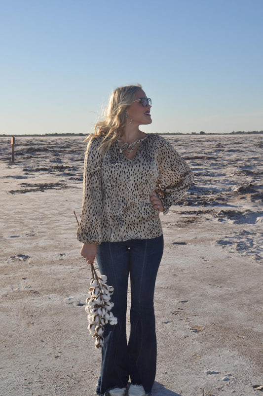 Satin Leopard Top