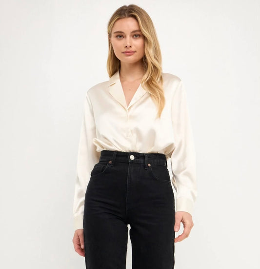 Silk Button Up cream