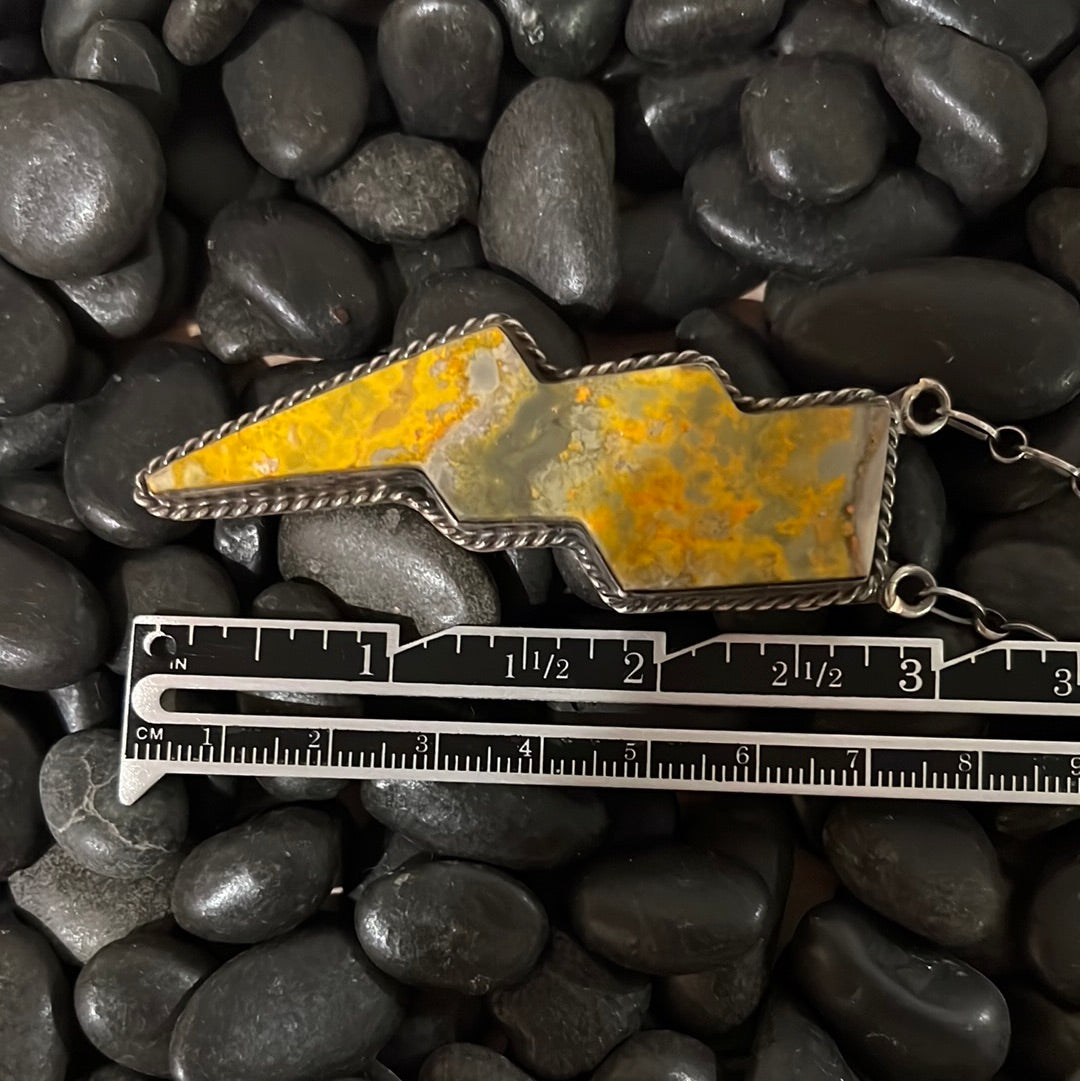 Bumblebee Jasper Lightning Bolt Necklace