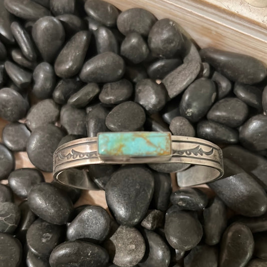 Adjustable Turquoise Bar Cuff