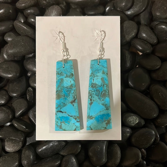 Large Turquoise Slab Earrings