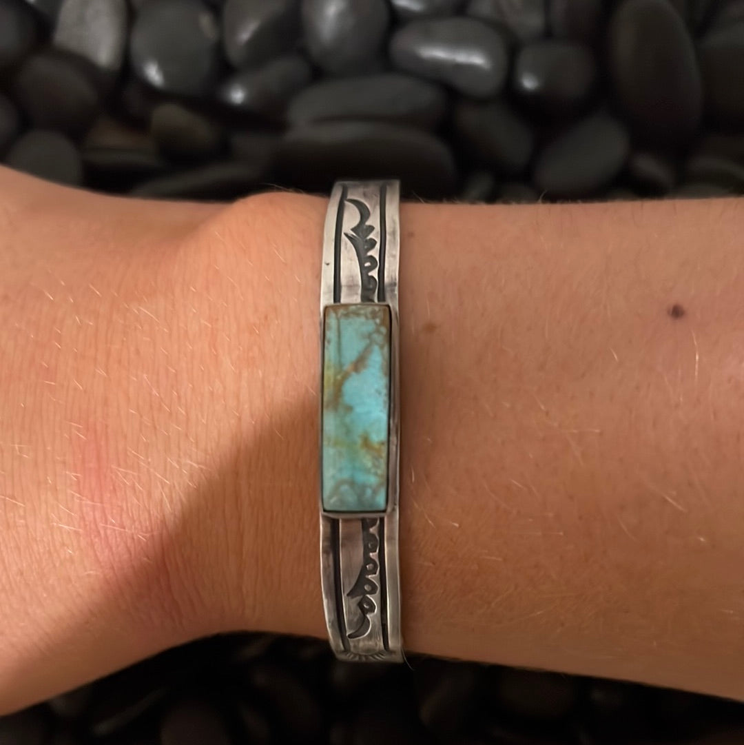 Adjustable Turquoise Bar Cuff