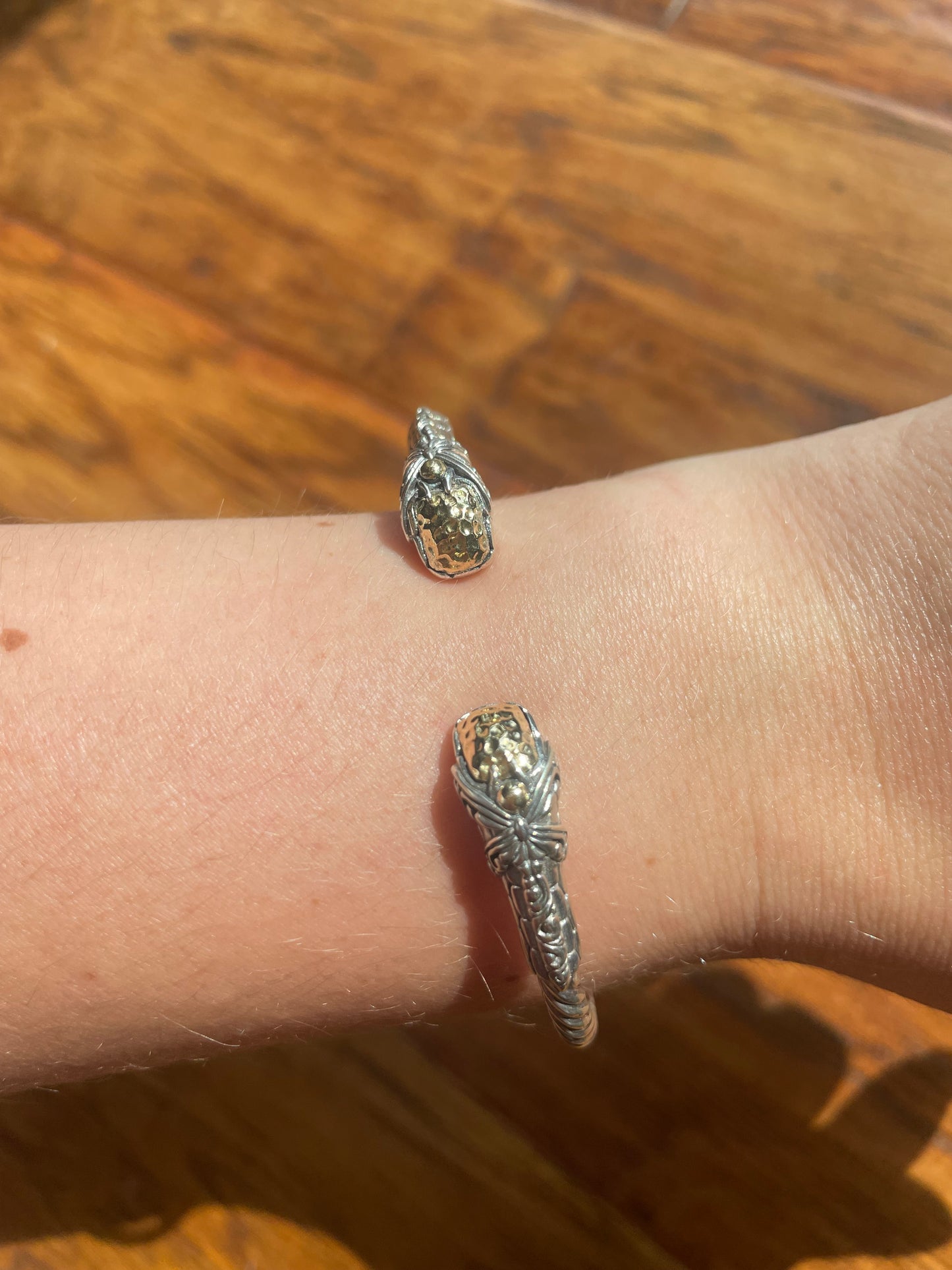 Gold and Sterling Silver Butterfly Cuff