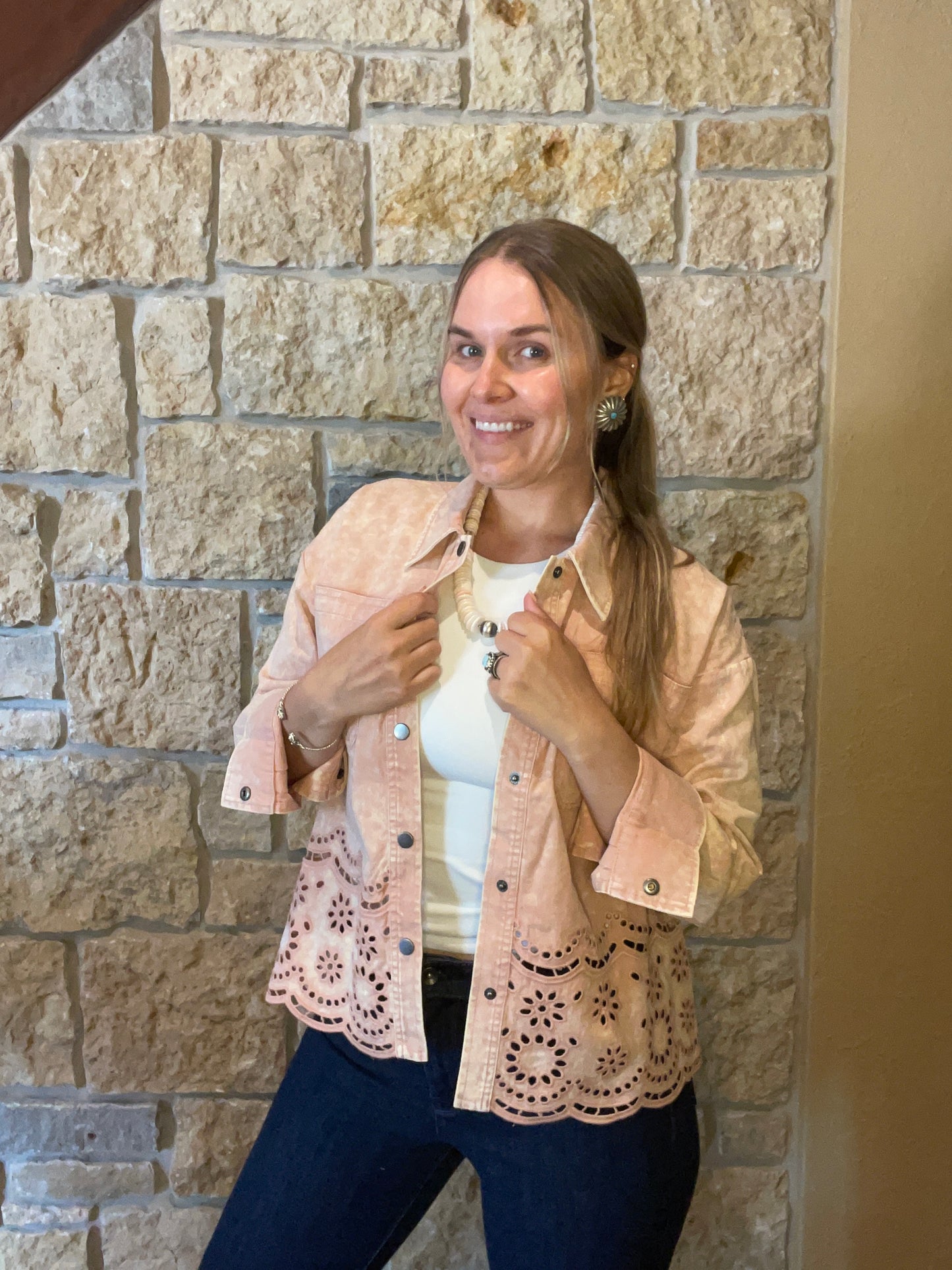 Blush Eyelet Jacket