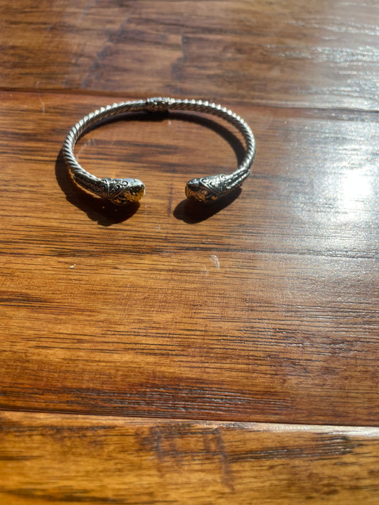 Gold and Sterling Silver Butterfly Cuff