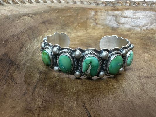 Green Sonoran Gold 5-Stone Cuff