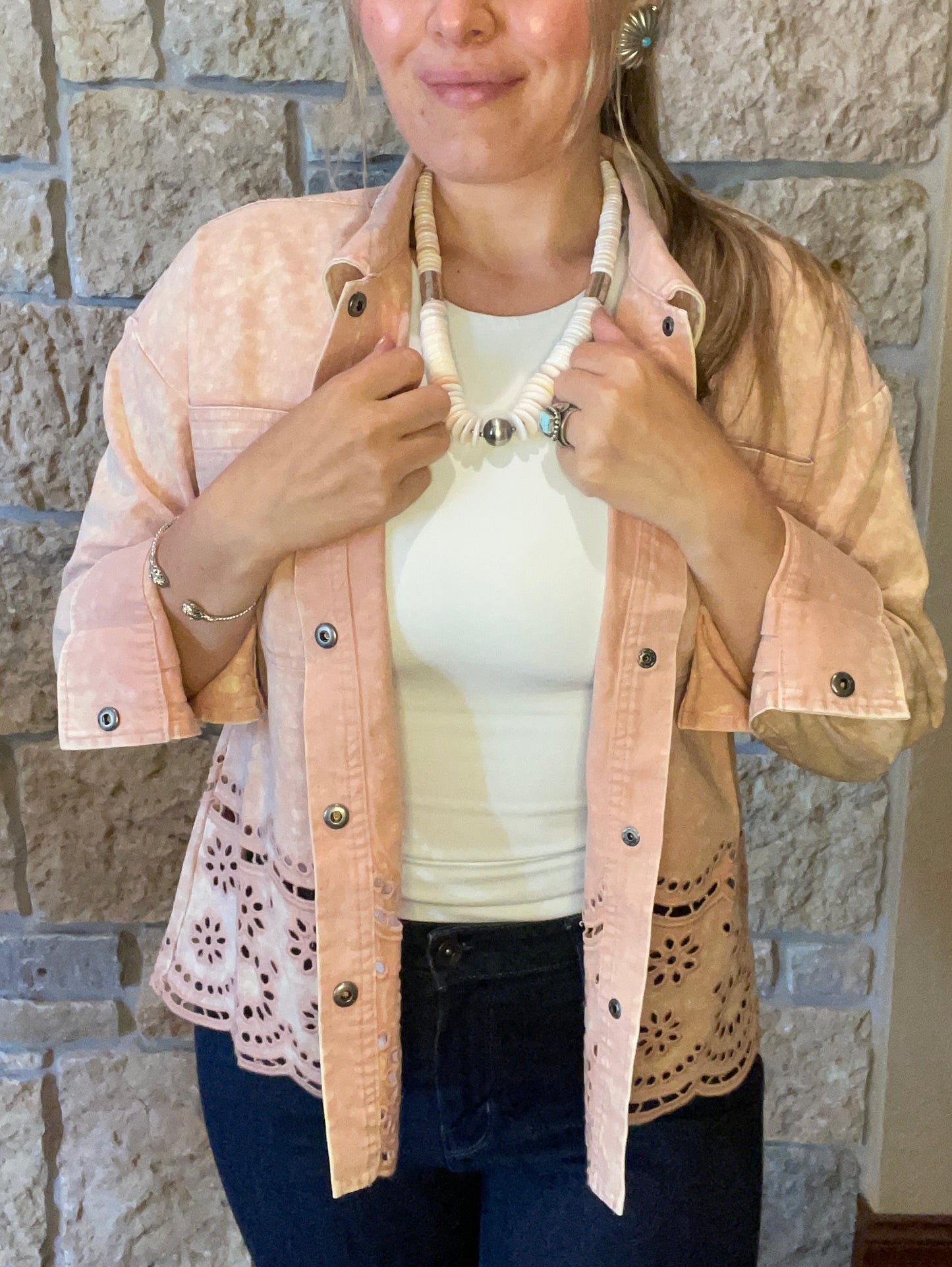 Blush Eyelet Jacket