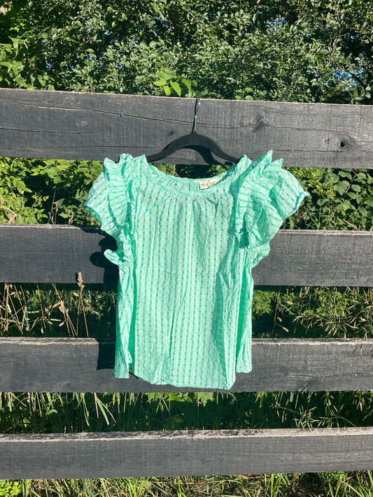 Teal Gingham Top