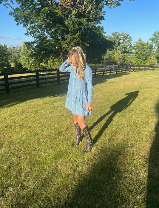 Denim & Turquoise Tunic