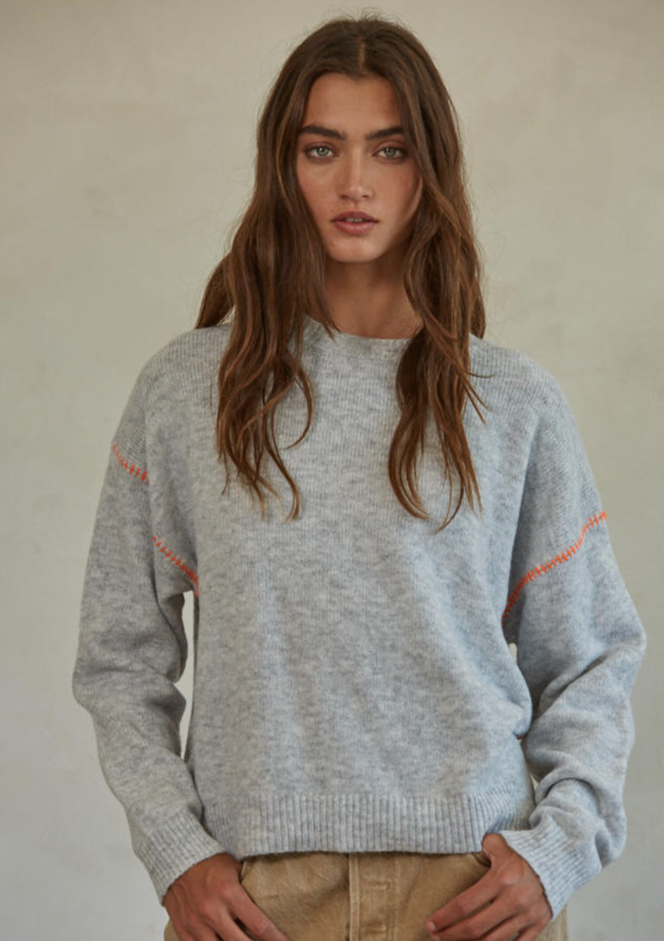 Orange Stitch Sweater