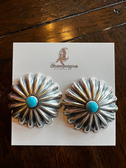 Everyday Turquoise Concho Earrings