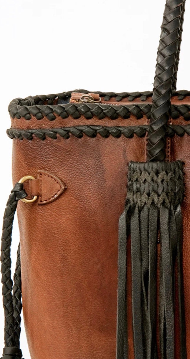 American Darling Leather Fringe Tote