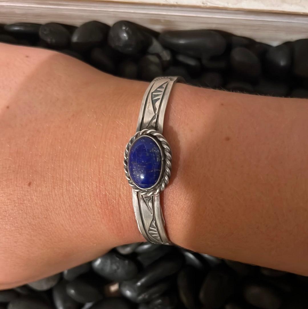 Embellished Lapis Cuff