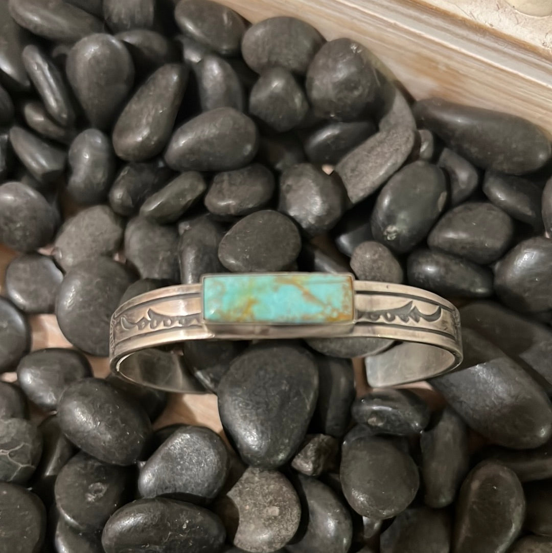 Adjustable Turquoise Bar Cuff