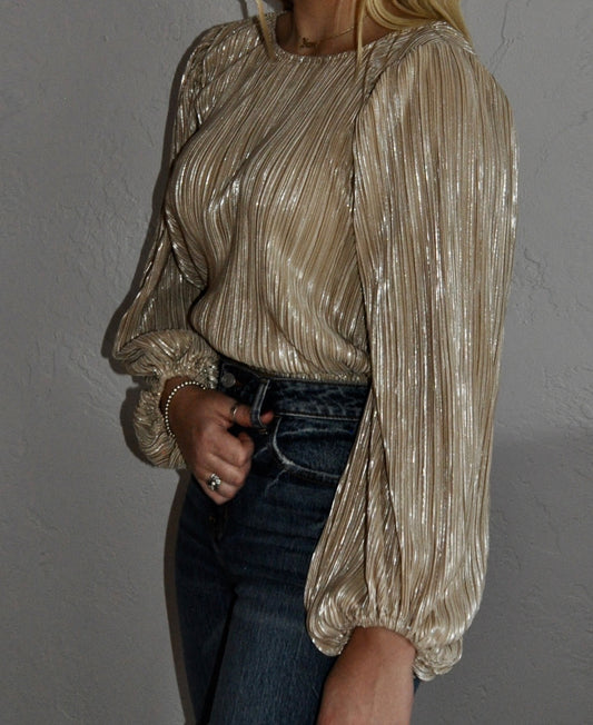 Gold Pleat Top