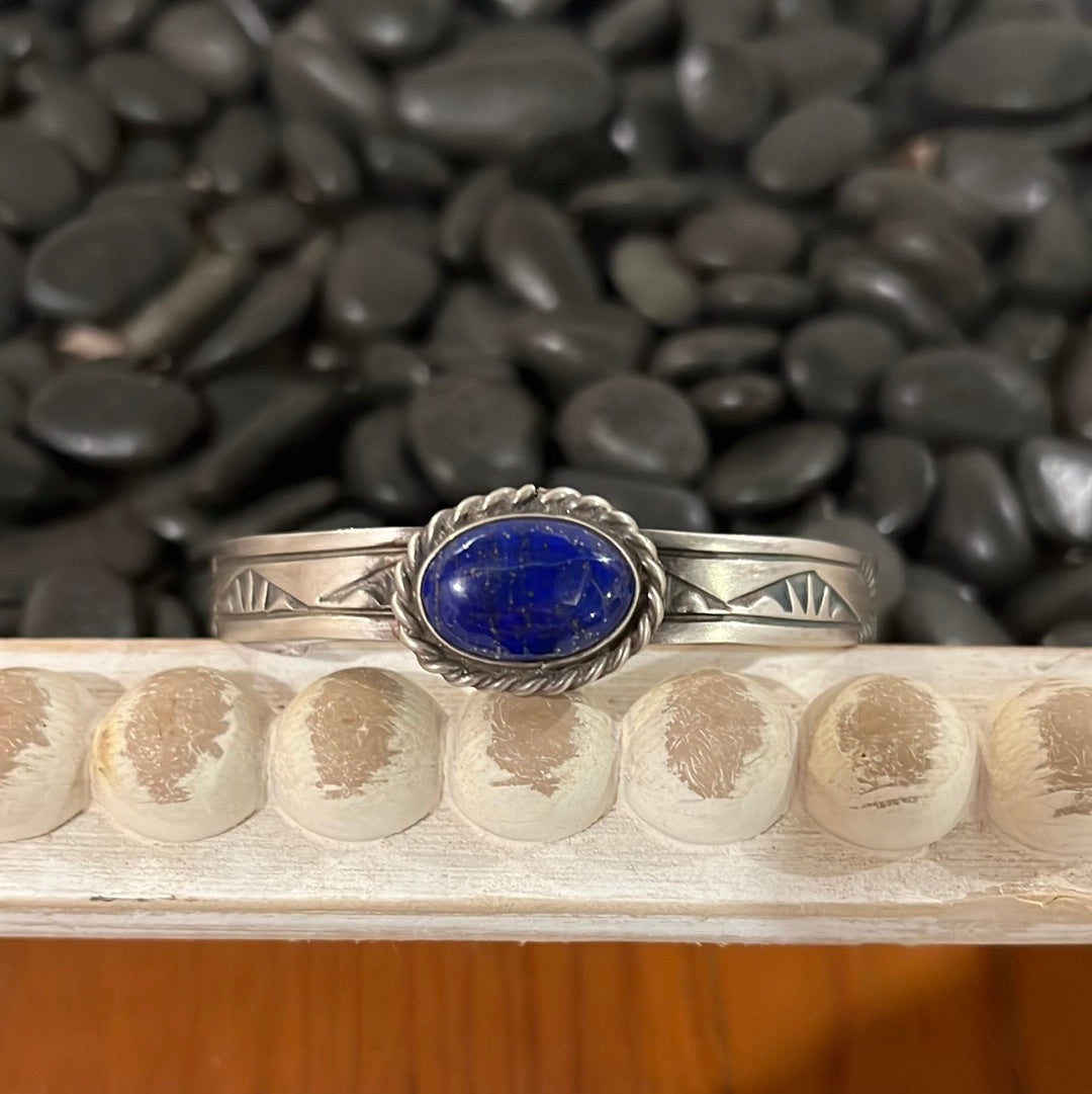 Embellished Lapis Cuff